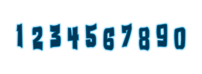 Grafitti Sticker Numbers Vector Illustration Set