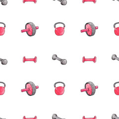 watercolour patten, sports kettlebells, sports roll, arm and back strengthening, sports at home, fitness for all, healthy lifestyle, health control
