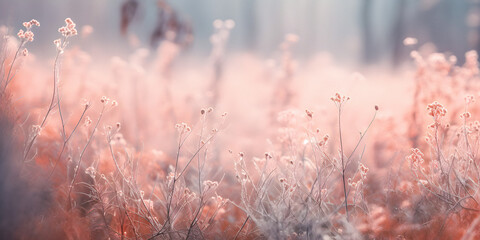 Tranquil leaves soft focus background with copy space, presentation background, dream atmosphere - generative AI