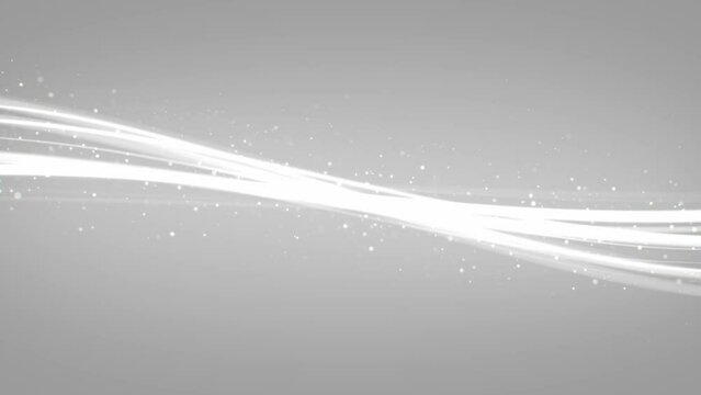 Wavy White Lines Glowing Strings Loop - Clean Minimalist Backdrop Background