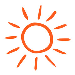 Hand drawn Sun painted with ink brush