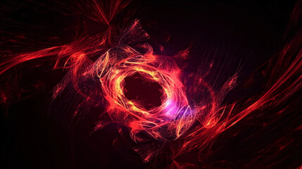 3D illustration abstract red fractal light background