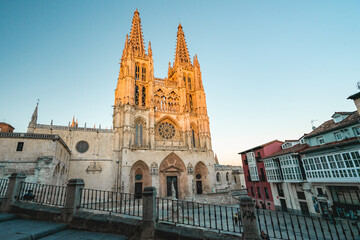 Sunset at the Cathedral of Burgos, Spain.