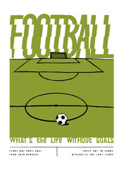 Football field vintage typography silkscreen t-shirt print vector illustration.