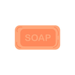 Flat vector illustration isolated on white background. A piece of eco-friendly natural soap, saving.