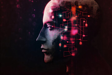 Dark Side of Human Personal Data Processing Modern Textured Illustration Concept