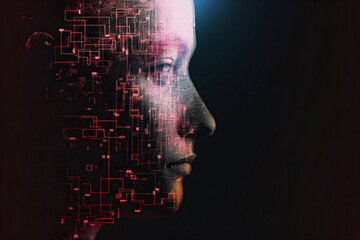 Dark Side of Human Personal Data Processing Modern Textured Illustration Concept