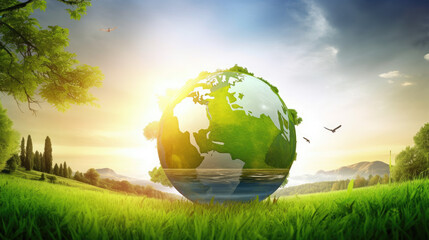 Sustainable nature and eco-friendly lifestyle environment