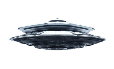 UFO alien spaceship on transparent background.