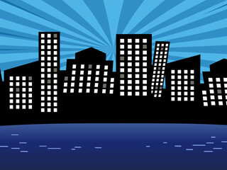 Obraz premium Horizonte Urbano: Ilustración de una Ciudad con Impresionantes Edificios