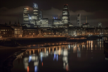 Fototapeta na wymiar london city lights Generative AI