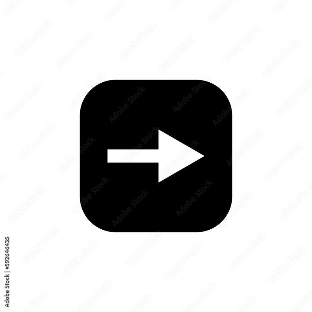 Poster next arrow icon vector isolated on square background