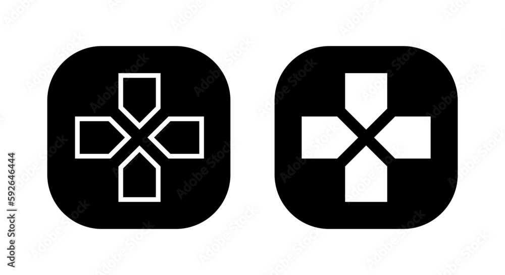 Poster gamepad direction icon vector isolated on square background