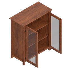 3D rendering illustration of a 2 door floor storage cabinet