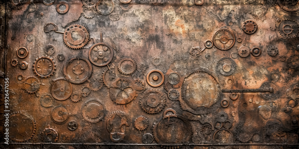 Aufkleber a background or texture with a grunge and dirty metal look was created - generative ai.