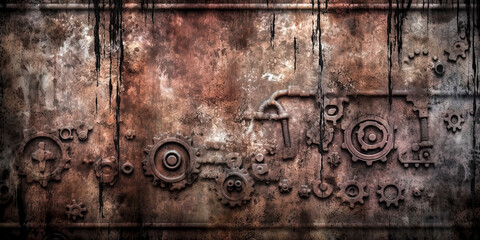 A grungy, dirty metal background or texture was generated - generative ai.