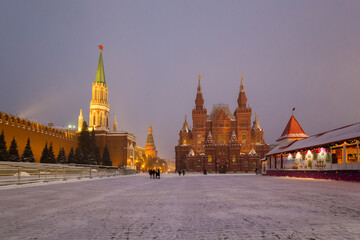 Naklejka premium State Historical Museum on Red Square in Moscow