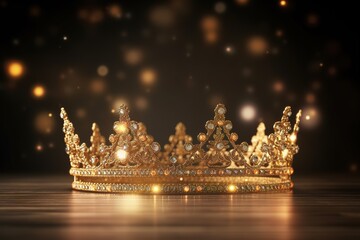 Golden tiara background image by generative ai