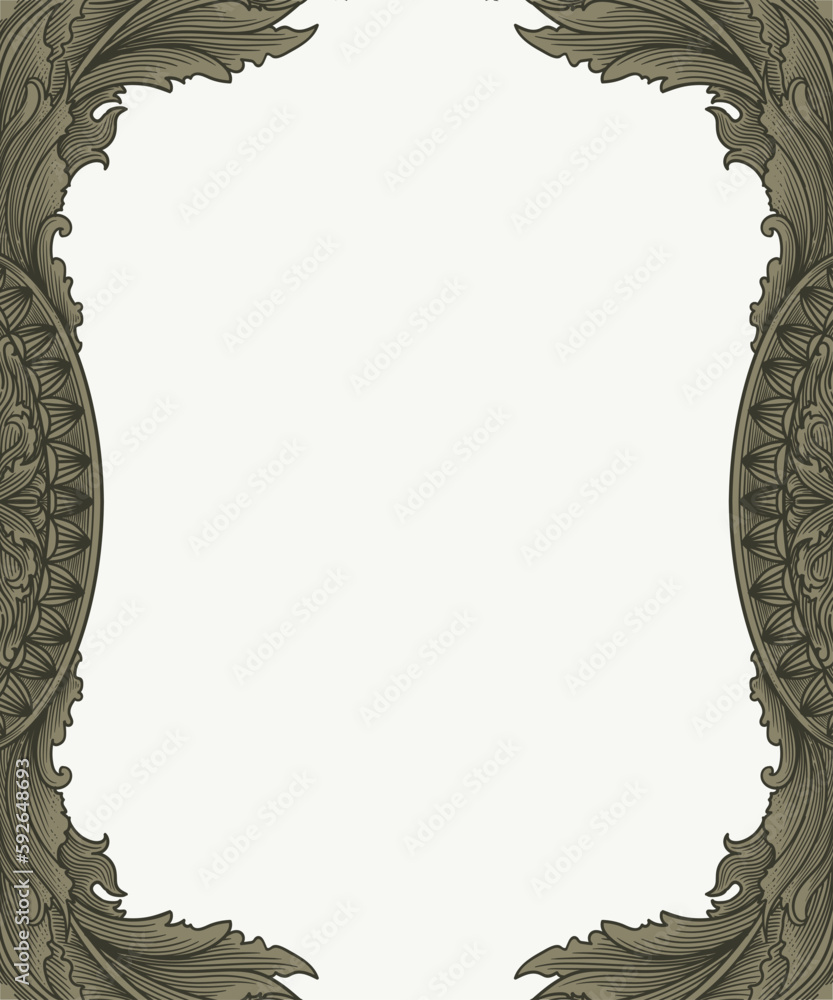 Poster Baroque frame in Victorian style. Vector element for design
