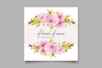 cherry blossom background and wreath illustration design