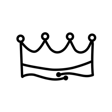 Crown doodle vector 