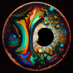 Naklejka premium Psychedelic Ketamine K Hole Mural- Generative AI