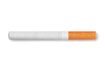 Single cigarette isolated isolated on white background