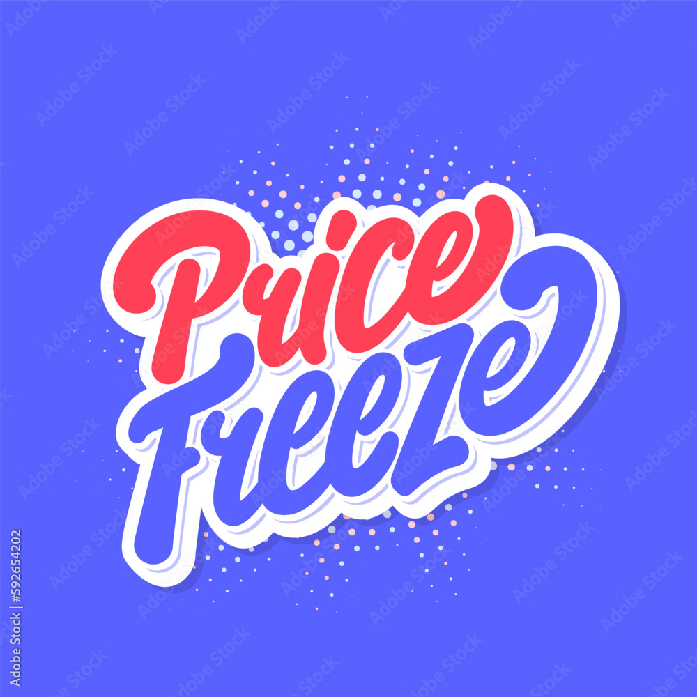 Poster price freeze. vector handwritten lettering.