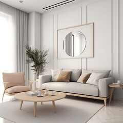 Living room mockup realestate aesthetic, Generative AI