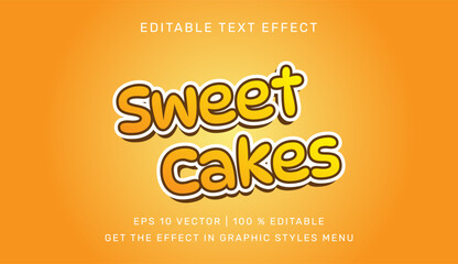 Sweet cakes 3d editable text effect template