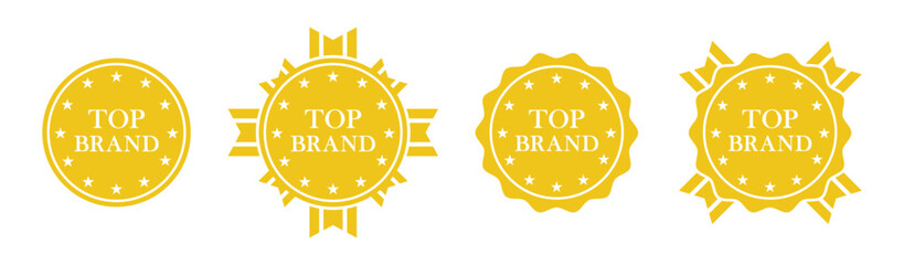 Top brand label icon, vector illustration