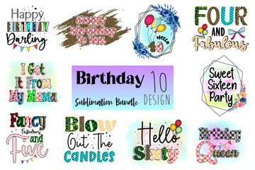 Fototapeta premium Birthday Svg Design Bundle