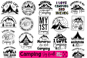 Fototapeta premium Camping Svg Design Bundle