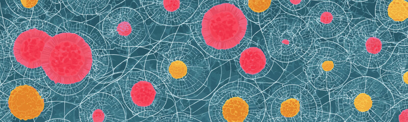 The cancer cells vector texture is a powerful illustration for medical and scientific projects related to cancer research, treatment, and education