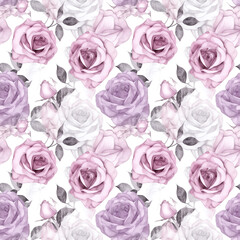 soft pink Roses- Seamless Floral Print - Seamless Watercolor Pattern Flowers - perfect for wrappers, wallpapers, postcards, greeting cards, wedding invitations, romantic events.