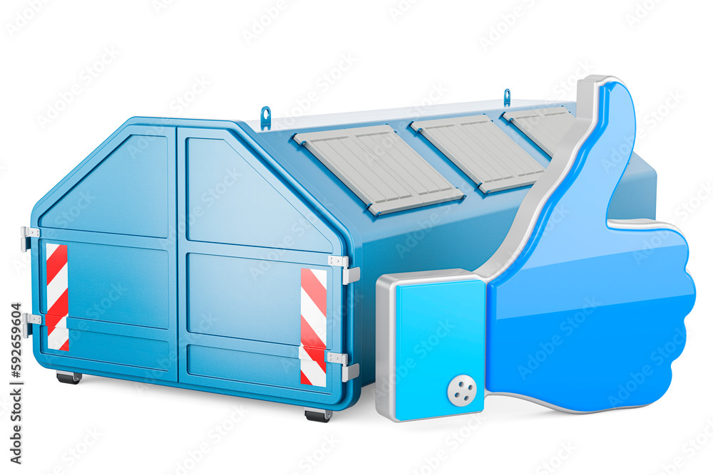 Wall mural Industrial waste skip with like icon, 3D rendering