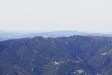 Views from the top of Montseny in Turo de l'home. Spanish mountain peaks in Catalonia.