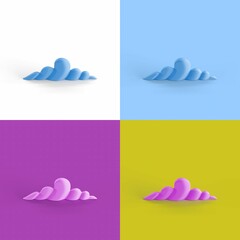 Digital blue and purple clouds in colorful backgrounds.
