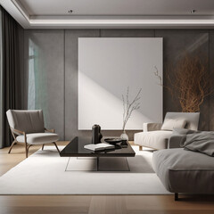 Living room mockup real estate aesthetic, Generative AI