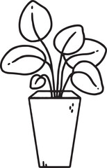 Cute plant outline doodle