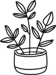 Cute plant outline doodle