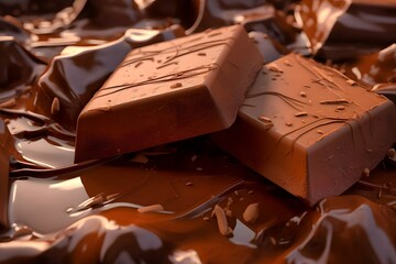 Chocolate Bar Pieces Sweets Bakery Cacao Cocoa Candy Confection Confiture Dessert Snack Sweetie Fondant Comfit Generative Ai