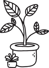 Cute plant outline doodle