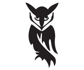 hoot owl black logo vector emblem