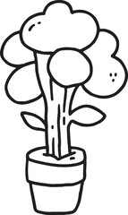 Cute plant outline doodle