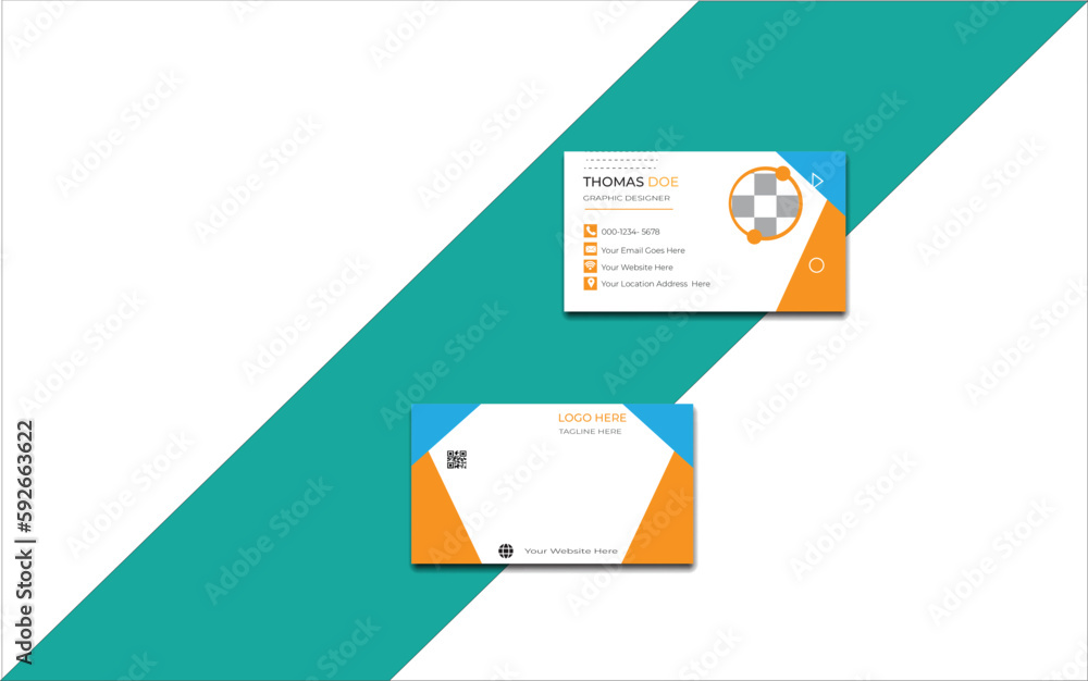 Wall mural creative and modern business card template design