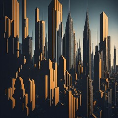 abstract city background, Generative Ai