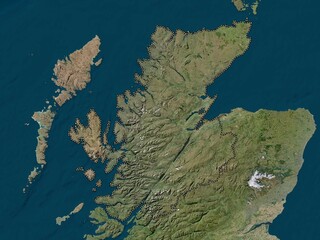 Highland, Scotland - Great Britain. Low-res satellite. No legend