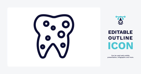 inner tooth icon. Thin line inner tooth icon from dental health collection. Editable inner tooth symbol can be used web and mobile