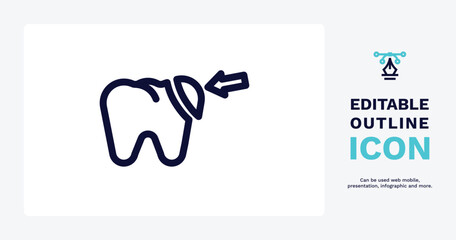 filler icon. Thin line filler icon from dental health collection. Editable filler symbol can be used web and mobile